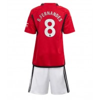 Manchester United Bruno Fernandes #8 Replika babykläder Hemmaställ Barn 2023-24 Kortärmad (+ korta byxor)